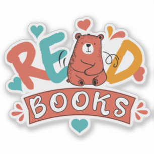 Schattigee leesboeken Boekachtig boek lezen Lover Sticker