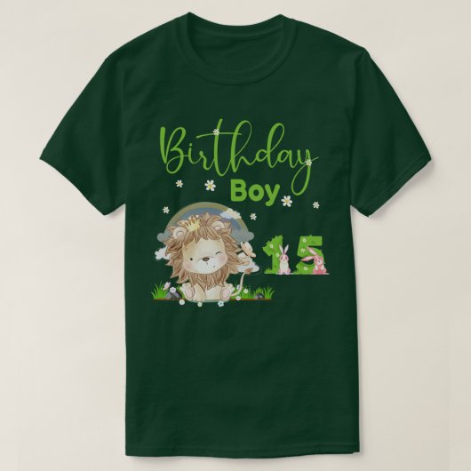 Schattigee Leeuw 15e Verjaardag Jongen T-shirt (Design voorkant)