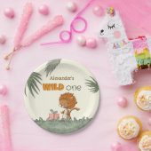 Schattigee Leeuw 1e Verjaardagsfeest Papieren Bordje (Feest)