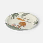 Schattigee Leeuw 1e Verjaardagsfeest Papieren Bordje (Gekanteld)