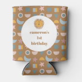 Schattigee Leeuw Baby Kinder Dier Custom Verjaarda Blikjeskoeler (Voorkant)