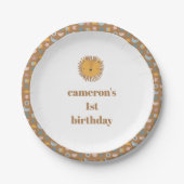 Schattigee Leeuw Baby Kinder Dier Custom Verjaarda Papieren Bordje (Voorkant)