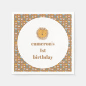 Schattigee Leeuw Baby Kinder Dier Custom Verjaarda Servet (Voorkant)