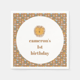 Schattigee Leeuw Baby Kinder Dier Custom Verjaarda Servet