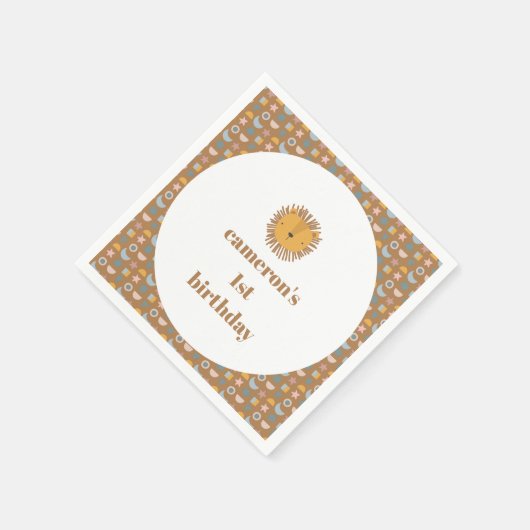 Schattigee Leeuw Baby Kinder Dier Custom Verjaarda Servet (Hoek)