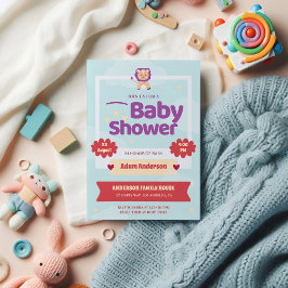 Schattigee Leeuw Baby shower Uitnodiging - Gendern