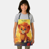 Schattigee leeuw dierenvrienden naam toevoegen schort (Insitu)