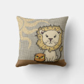 Schattigee Leeuw en Uil Sierkussen voor jongen of  (Achterkant)