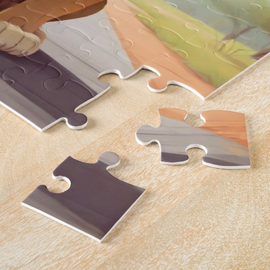 Schattigee leeuw gepersonaliseerd Kind Legpuzzel (Zijkant)