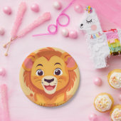 Schattigee leeuw Gezicht safari Wild oerwoud Verja Papieren Bordje (Feest)