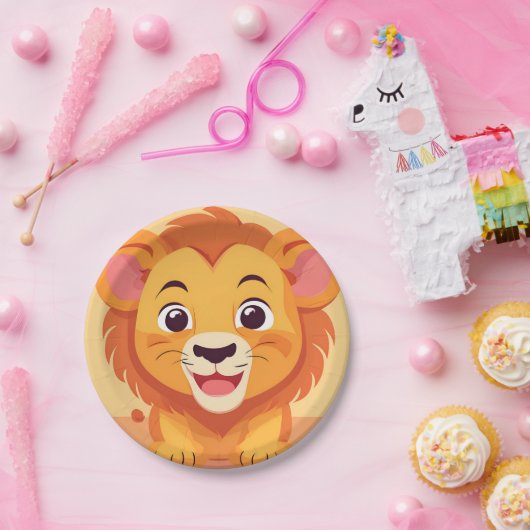 Schattigee leeuw Gezicht safari Wild oerwoud Verja Papieren Bordje (Feest)