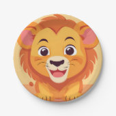 Schattigee leeuw Gezicht safari Wild oerwoud Verja Papieren Bordje (Voorkant)
