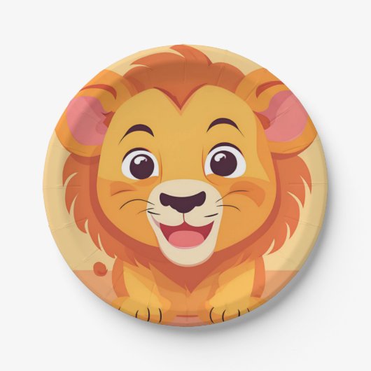 Schattigee leeuw Gezicht safari Wild oerwoud Verja Papieren Bordje (Voorkant)