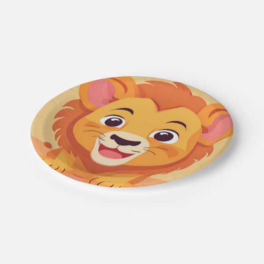 Schattigee leeuw Gezicht safari Wild oerwoud Verja Papieren Bordje (Gekanteld)