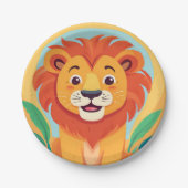 Schattigee leeuw Gezicht safari Wild oerwoud Verja Papieren Bordje (Voorkant)