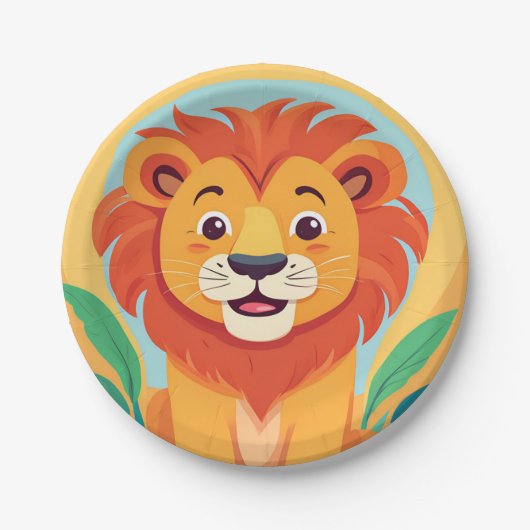 Schattigee leeuw Gezicht safari Wild oerwoud Verja Papieren Bordje (Voorkant)