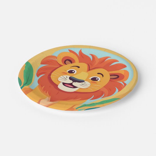 Schattigee leeuw Gezicht safari Wild oerwoud Verja Papieren Bordje (Gekanteld)