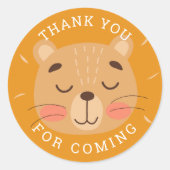 Schattigee leeuw. Grappig dier safari zoo dank u Ronde Sticker (Voorkant)