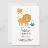 Schattigee leeuw. Grappig safari dier baby kids ve Kaart (Voorkant)