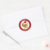 Schattigee Leeuw in Santa Hat Rode Kerst stickers (Envelop)