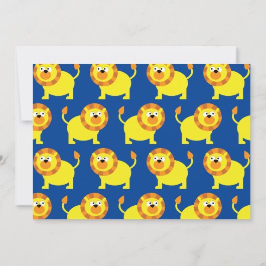 Schattigee Leeuw Kinder 1e Verjaardagsfeestuitnodi Kaart (Achterkant)