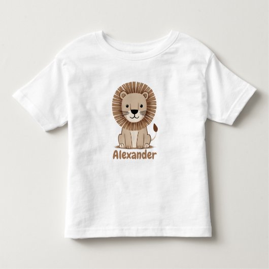 Schattigee Leeuw Kinder Naam personaliseerbaar Shirts (Voorkant)