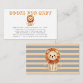 Schattigee Leeuw met Stripes Boeken voor Baby Informatiekaartje (Voorkant / Achterkant)