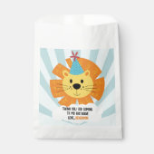 Schattigee Leeuw met Verjaardagsfeestje Pet Dank U Bedankzakje (Voorkant)