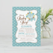 Schattigee Leeuw Oerwoud Safari Baby shower Uitnod Kaart (Staand voorkant)