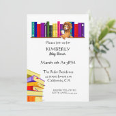 Schattigee leeuw op uitnodiging voor Baby shower (Staand voorkant)