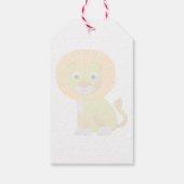 Schattigee leeuw op Waterverf achtergrond Cadeaulabel (Achterkant)
