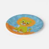 Schattigee leeuw op Waterverf achtergrond Papieren Bordje (Gekanteld)