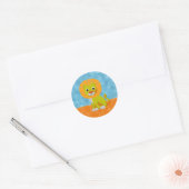Schattigee leeuw op Waterverf achtergrond Ronde Sticker (Envelop)
