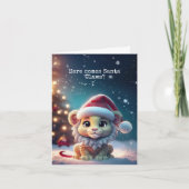 Schattigee Leeuw Santa Klauwen Kerst Kaart (Voorkant)
