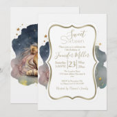 Schattigee leeuw slaapt op de maan kaart (Voorkant / Achterkant)