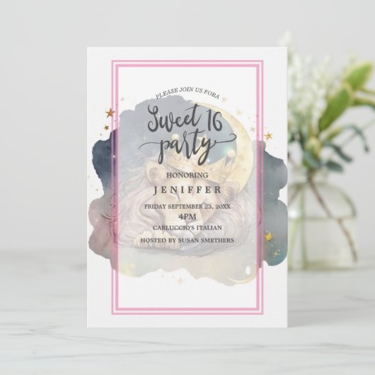 Schattigee leeuw slaapt op de maan kaart (Staand voorkant)