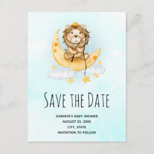 Schattigee Leeuw Vist Waterverf Bewaar de datum Uitnodiging Briefkaart
