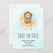 Schattigee Leeuw Vist Waterverf Bewaar de datum Uitnodiging Briefkaart (Voorkant / Achterkant)