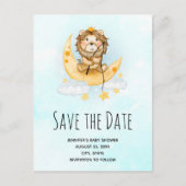 Schattigee Leeuw Vist Waterverf Bewaar de datum Uitnodiging Briefkaart (Voorkant)