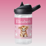 Schattigee leeuw Voeg naam toe met sterren kinder  Waterfles<br><div class="desc">CamelBak Eddy® waterfles voor kinderen. Personaliseer met een naam. Deze waterfles heeft een schattige leeuw met sterren in de kleuren roze en wit.</div>