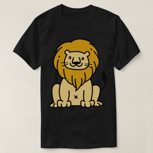 Schattigee leeuwdoedeltekening t-shirt (Design voorkant)