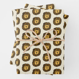 Schattigee leeuwentekening inpakpapier vel