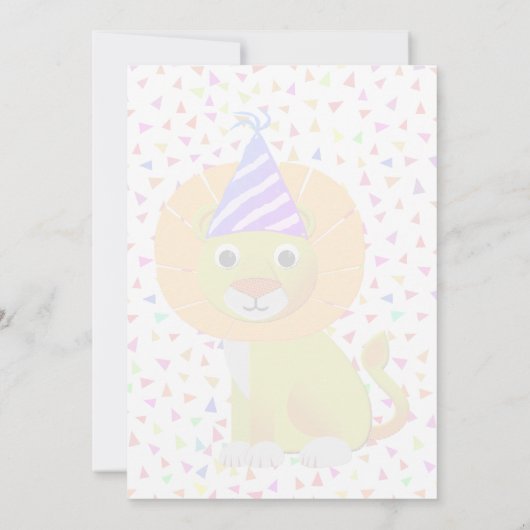 Schattigee leeuwenverjaardag kaart (Achterkant)