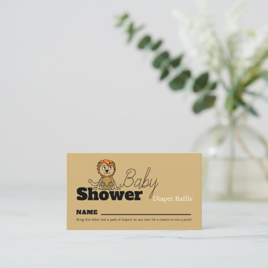 Schattigee leeuwenwelp, Baby showers luierloof Informatiekaartje (Staand voorkant)