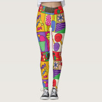 Schattigee leggings met snoepjes, ijs, snoepicoon