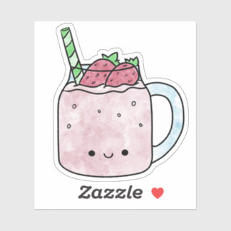 Schattigee lekkere aardbei smoothie sticker