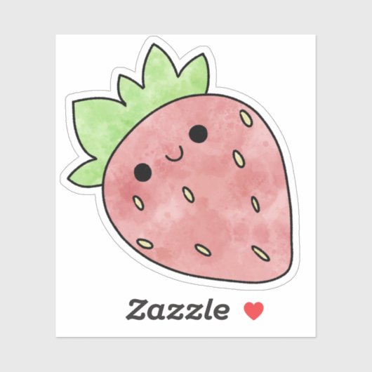 Schattigee lekkere aardbei sticker (Vel)