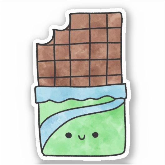 Schattigee lekkere chocoladereep sticker (Voorkant)