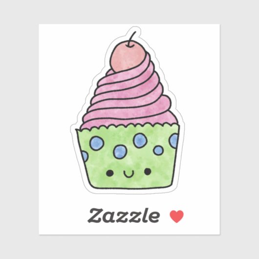 Schattigee lekkere cupcake sticker (Vel)
