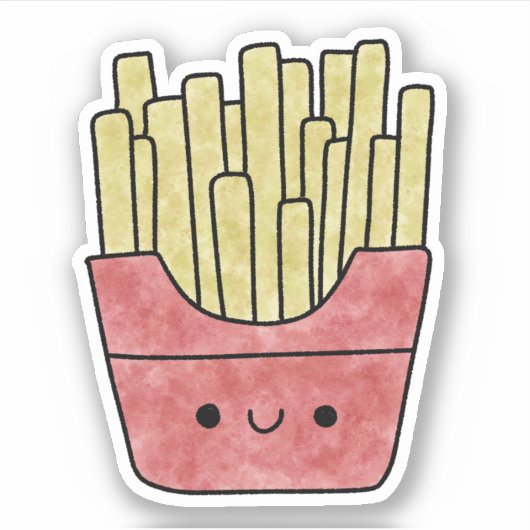 Schattigee lekkere friet sticker (Voorkant)